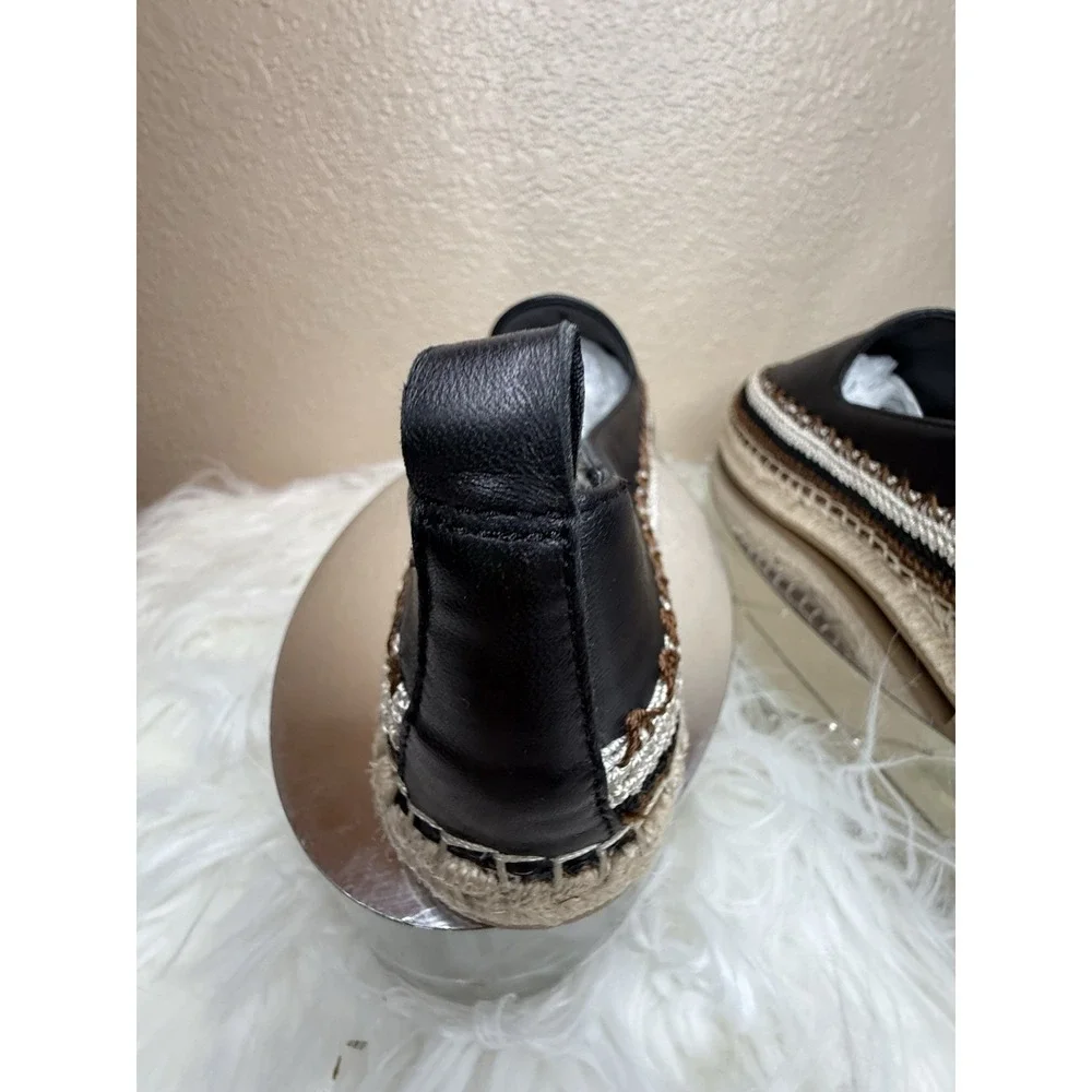 Chico's Womens Espadrille Shoe Sz 7.5 Bohemian Black‎ Comfort Slip  Resistant